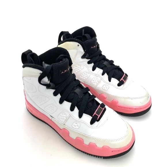 AIR Jordan Force IX (AJF 9) GS Dear Mama Sneaker White with Pink Size 4.5 Youth - Picture 4 of 10